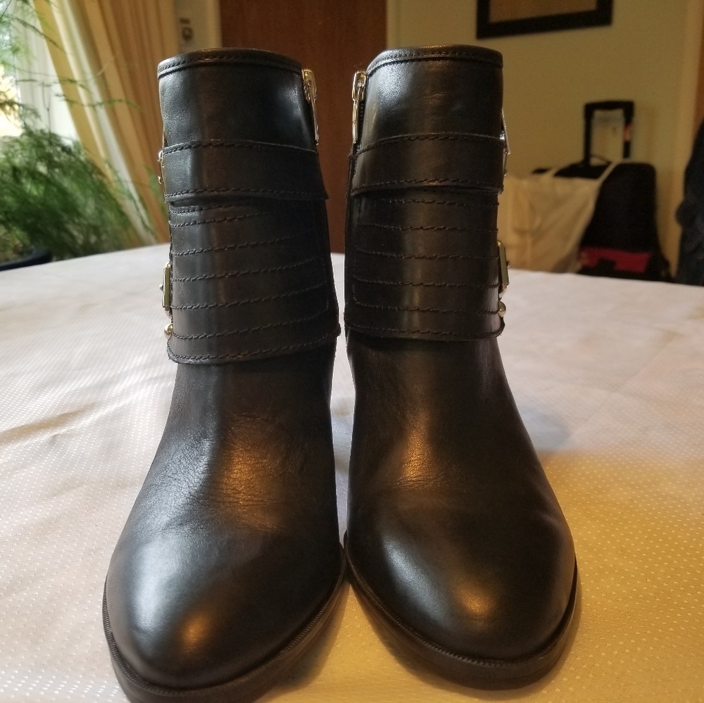 Worn Once! MARC FISHER BLACK BOOTIES 3 inch heel